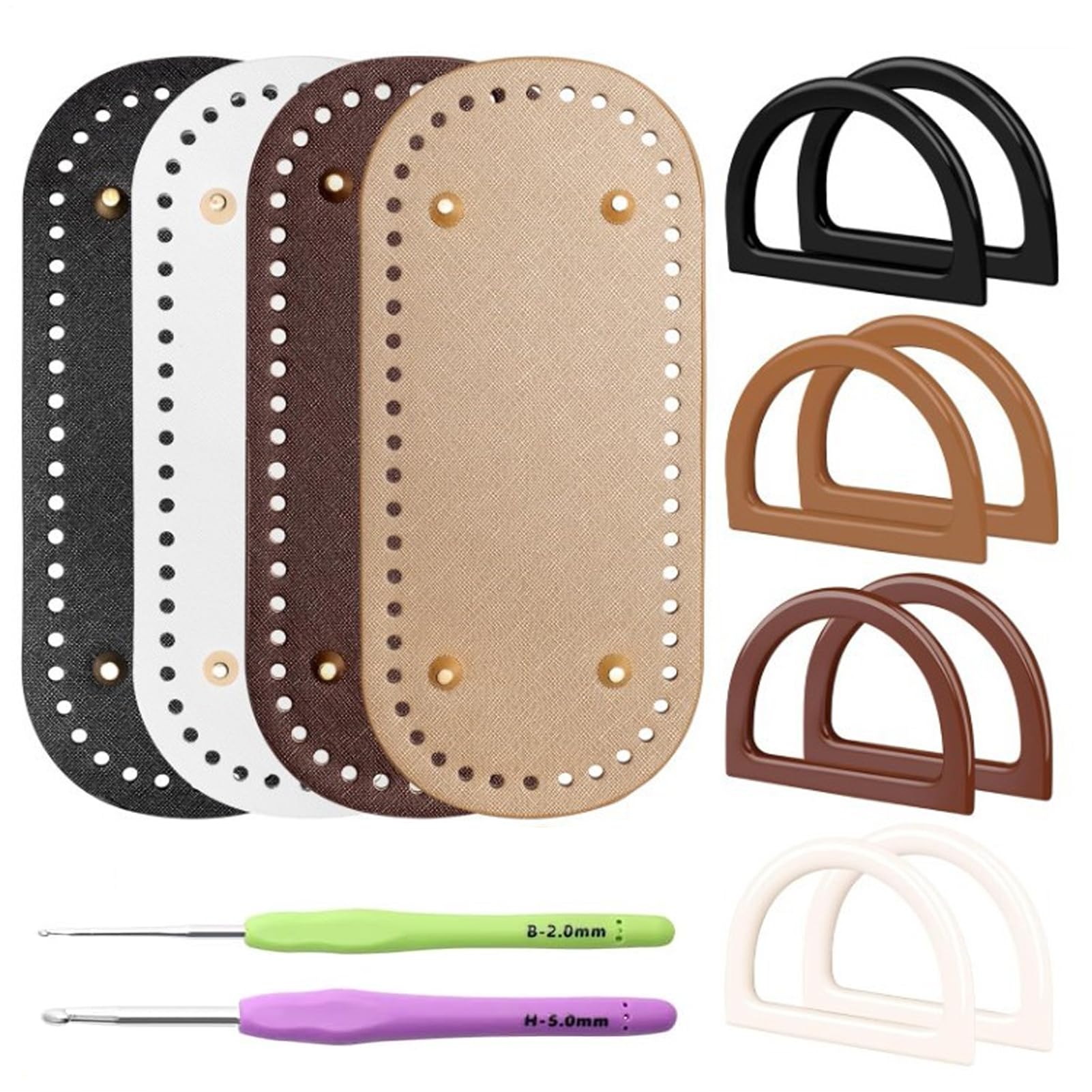 Base para bolsos de crochet con asas en forma de D para tejer 8