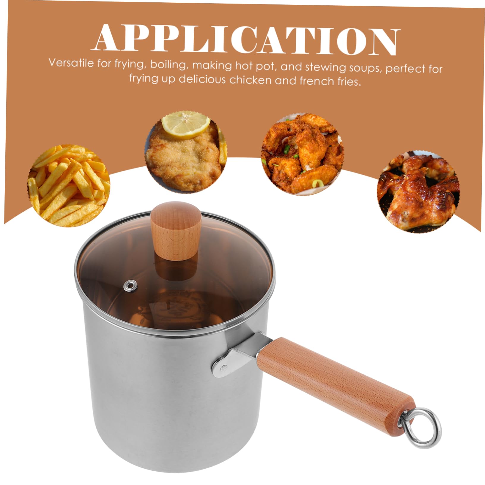 Deep Fryers Stainless Steel Deep Fryer Pot Multifunctional Deep Frying Pot Skillet Kitchen Fryer Quick Heat for Chips Vegetables