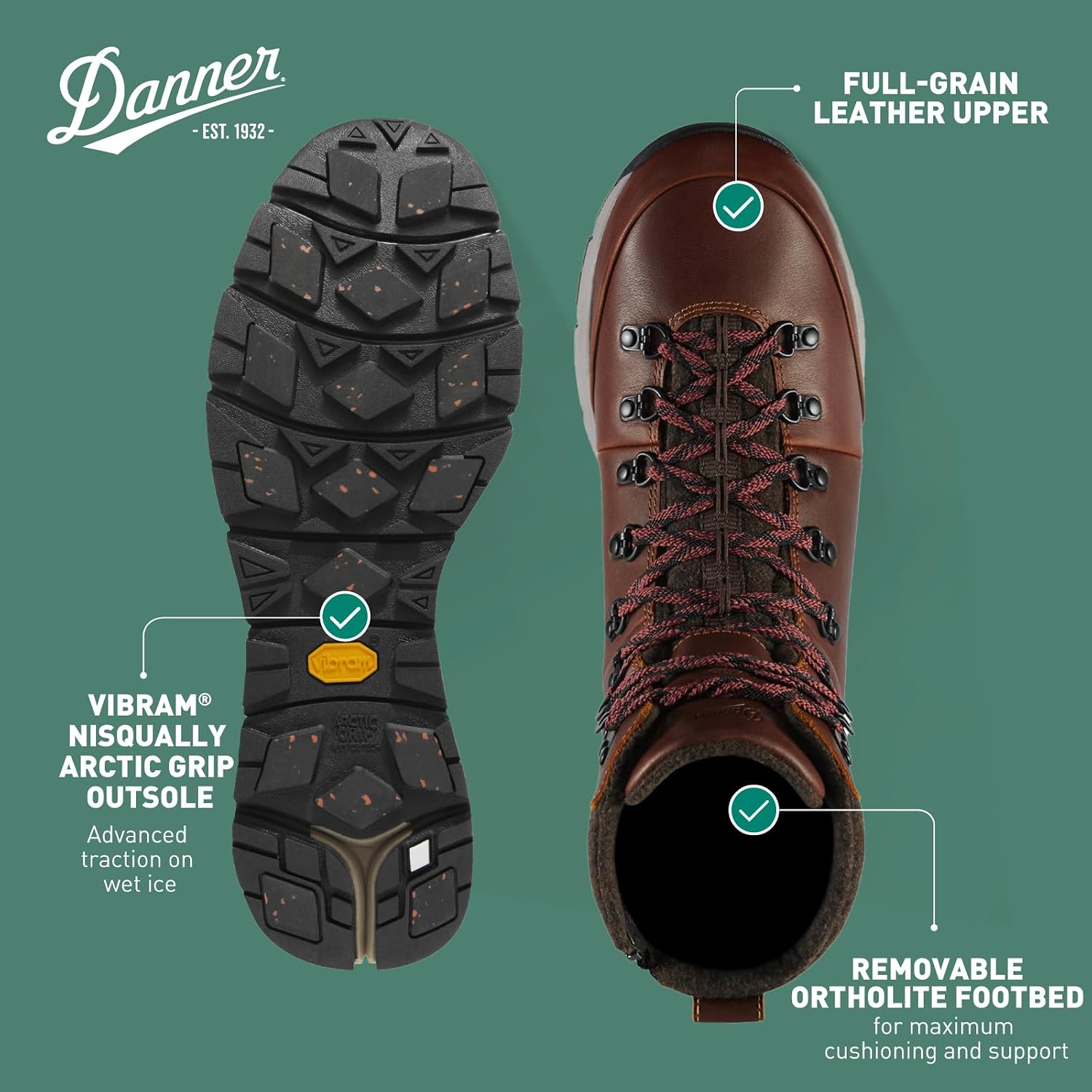 Danner Arctic 600 Side-Zip 7" 200G Men's Waterproof Hiking Boot, Insulated, Durable, All-Weather Outdoor Footwear