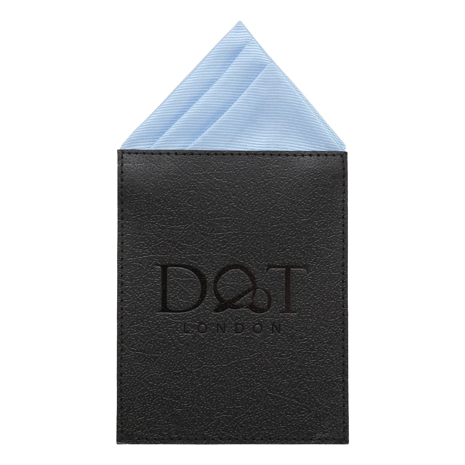 Dqt Men's Ice Blue - One Peak Plain Twill Pre-Folded Pocket Square - Wedding, Business & Formal Suit Handkerchief