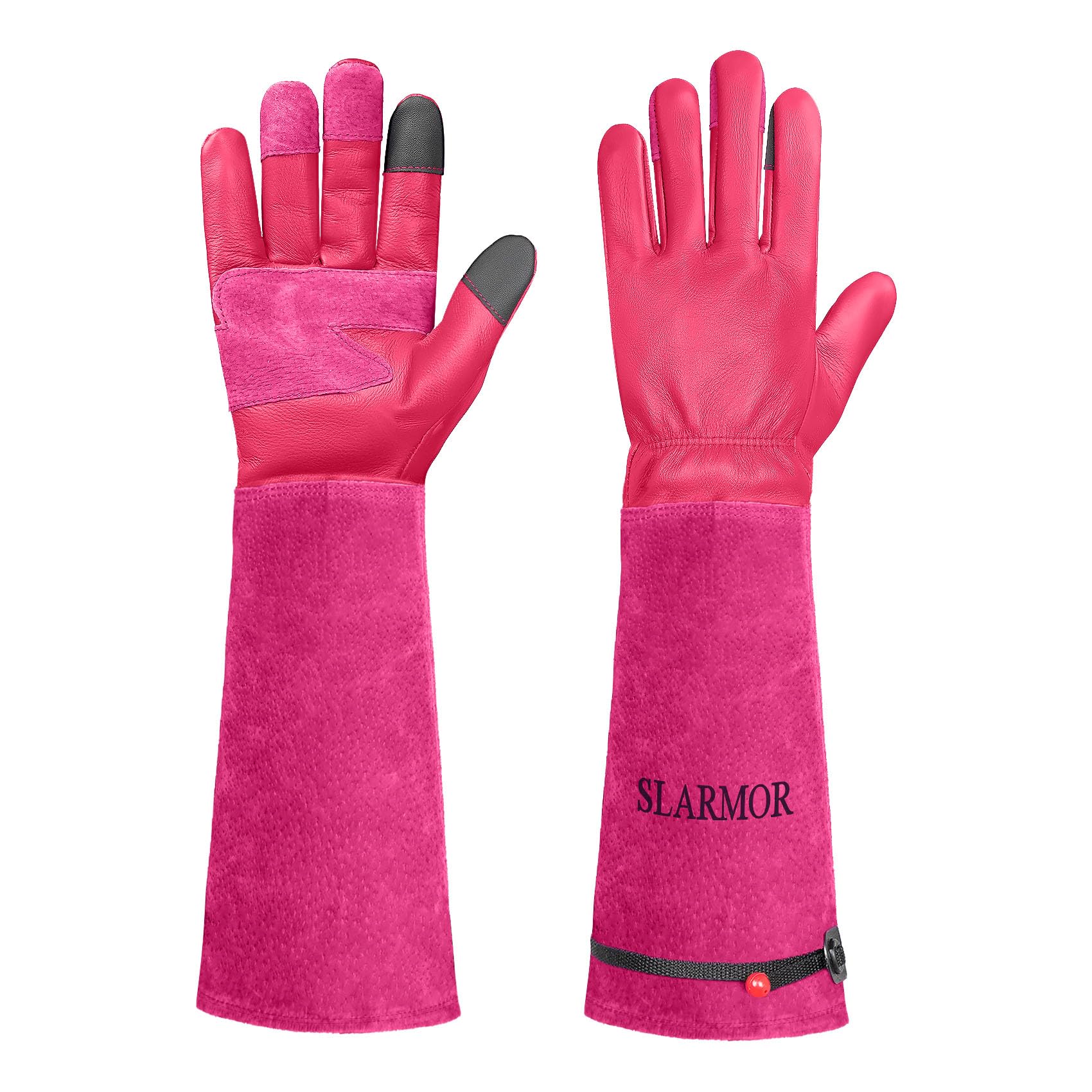 SLARMOR leather Gardening Gloves for Women/Men - Thorn Proof Cowhide Leather Rose/Blackberry Pruning Heavy Duty Garden Gloves Thick Palm Gauntlet Garden Work Gloves with Forearm Protection — image 1
