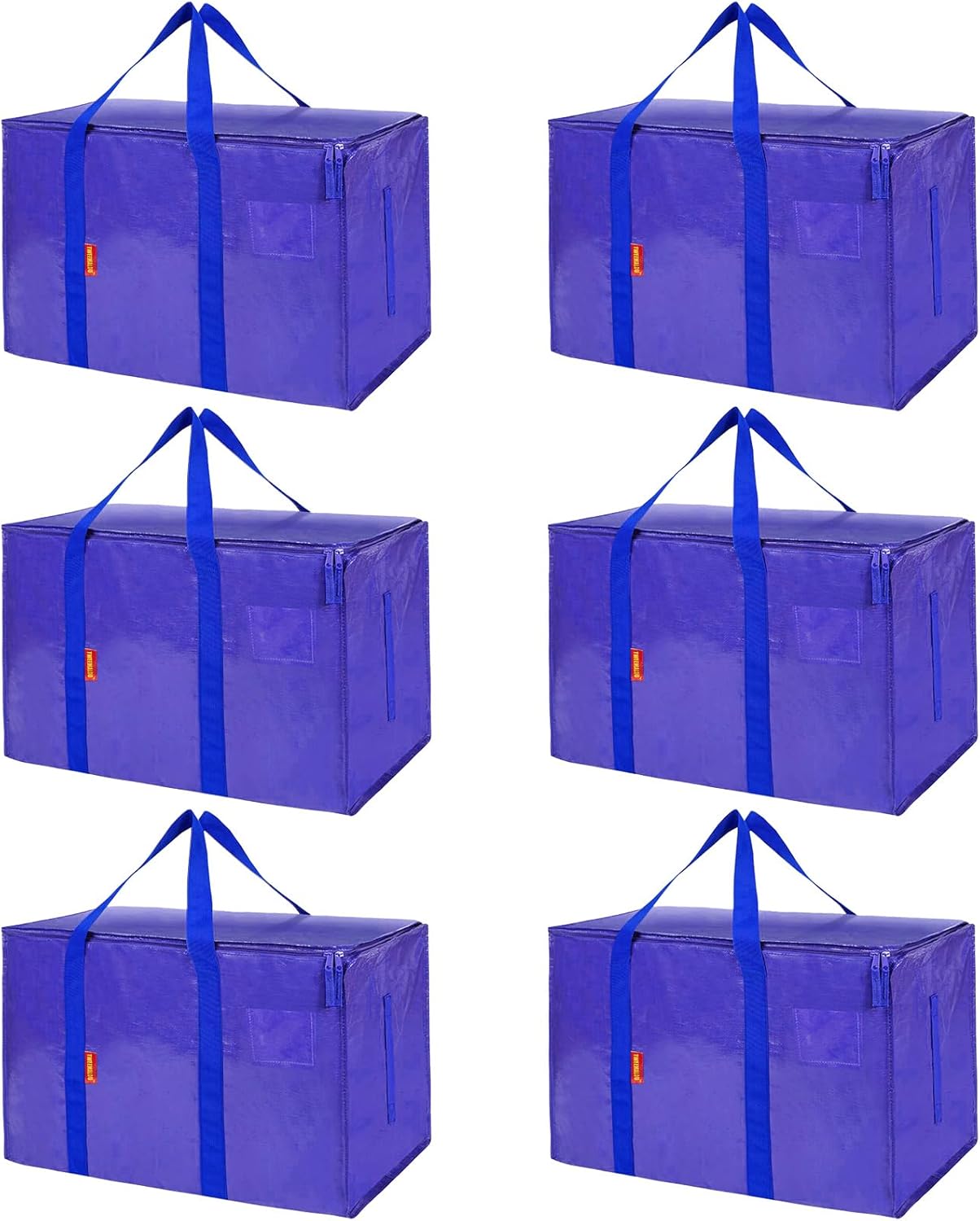 Large Moving Bags with Zippers and Handles, Heavy Duty Storage Bags(6 pcs)