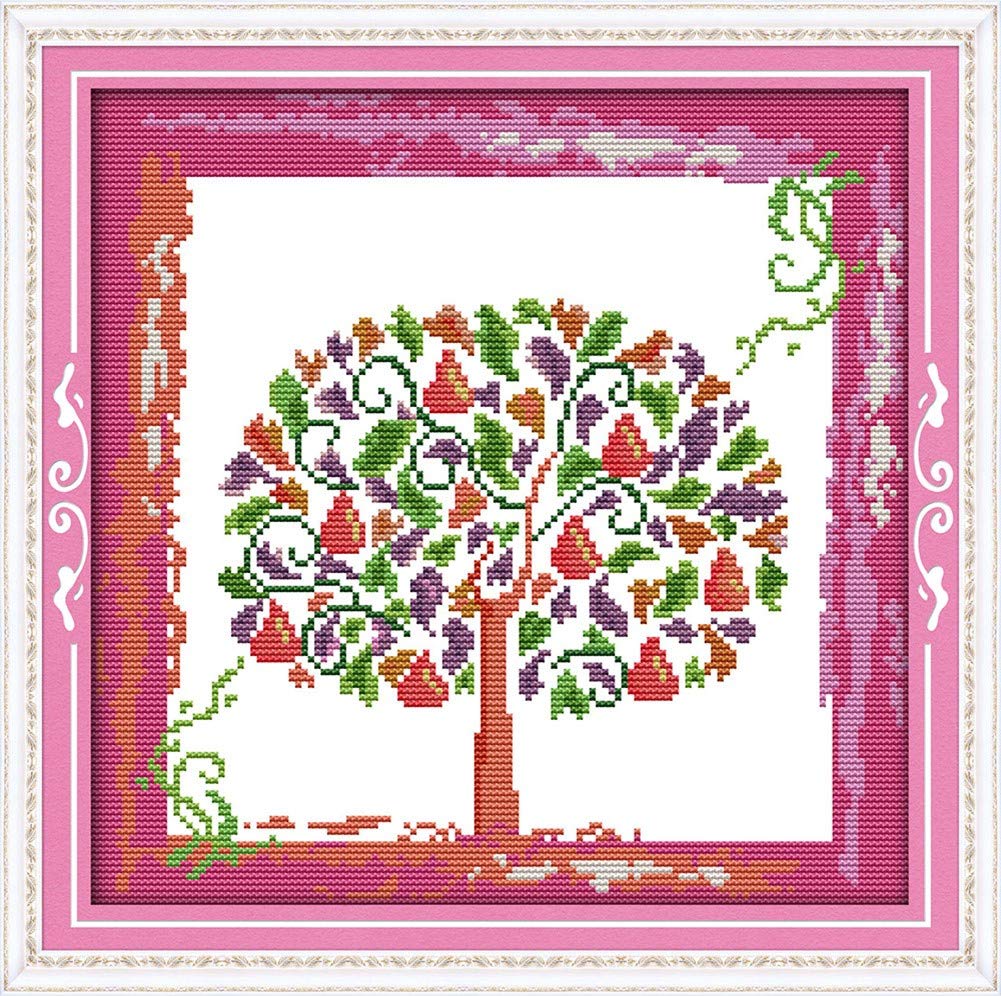 Cross Stitch Kits, Awesocrafts The Tree of Life Easy Patterns Cross Stitching Embroidery Kit Supplies Christmas, Counted (Tree, Counted)