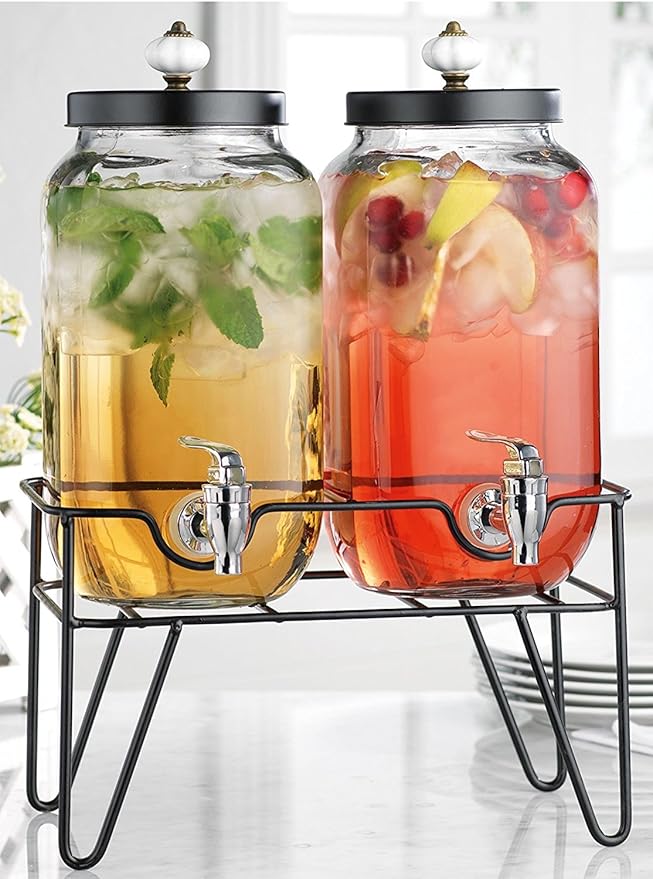 ClassicTwo (2) 1 Gallon Each Clear Glass Jug Beverage