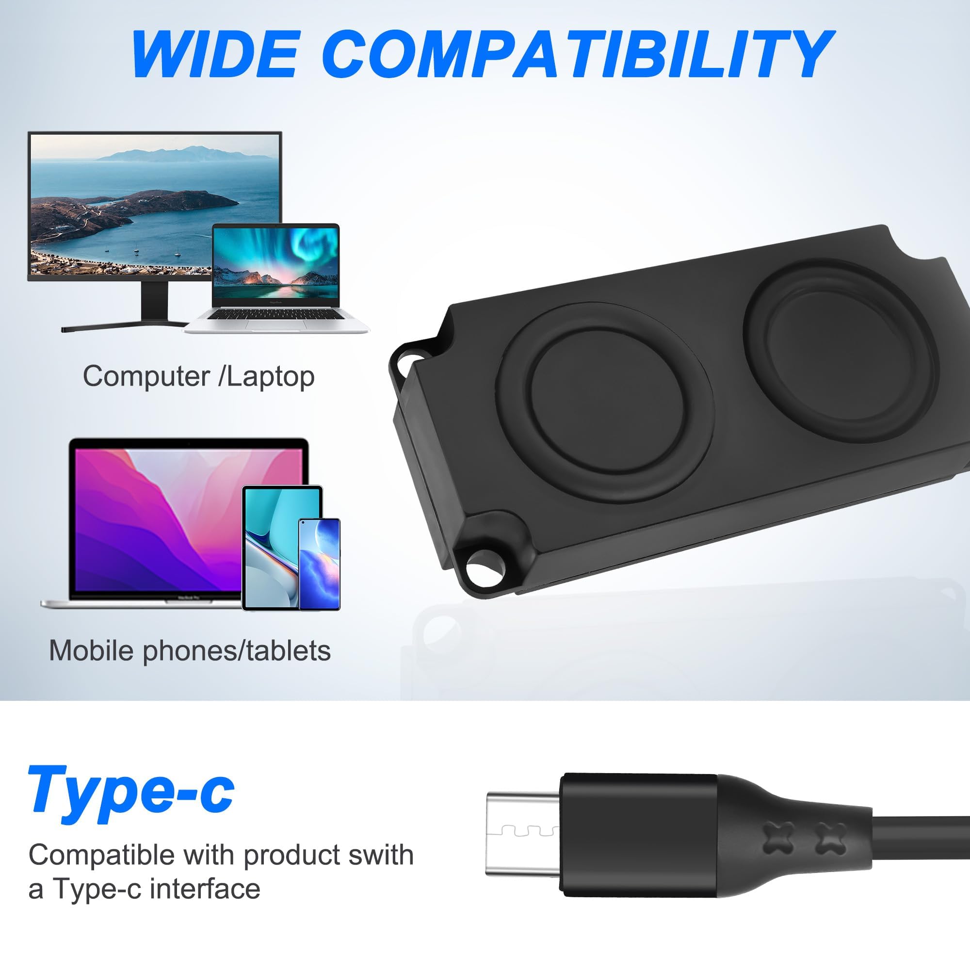 XMSJSIY Głośnik komputerowy USB typu C 3 W przenośny głośnik zewnętrzny z wtyczką | do komputera stacjonarnego laptopa monitora telefonu