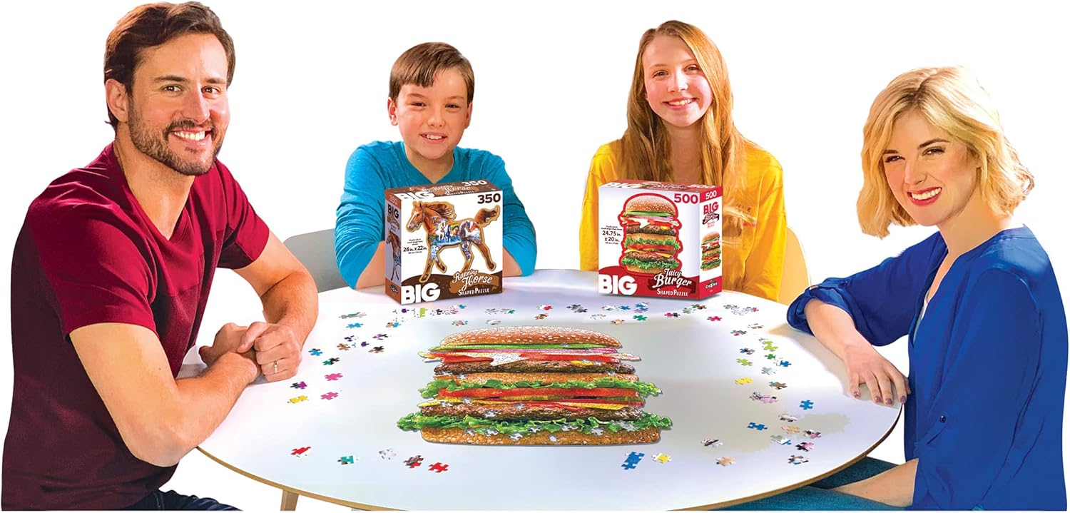 RoseArt - Big Shaped - Juicy Burger - 500 Piece Jigsaw Puzzle for Adults