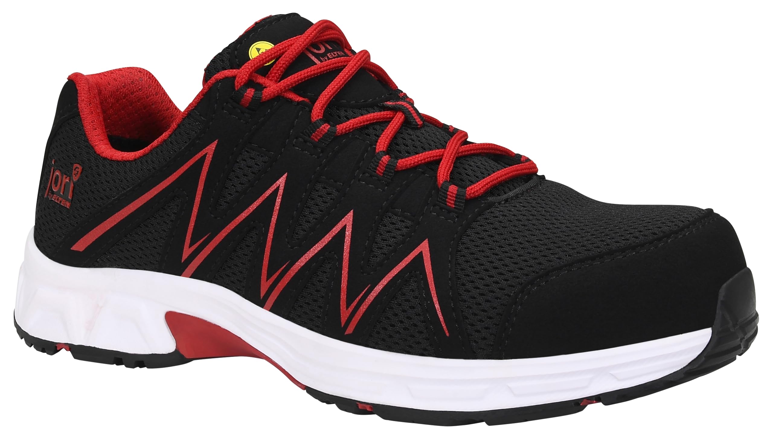 ELTEN jo_Speedy Black-red Low ESD S1PS | Sicherheitsschuhe für Damen & Herren, Kunststoffkappe, leicht, atmungsaktiv