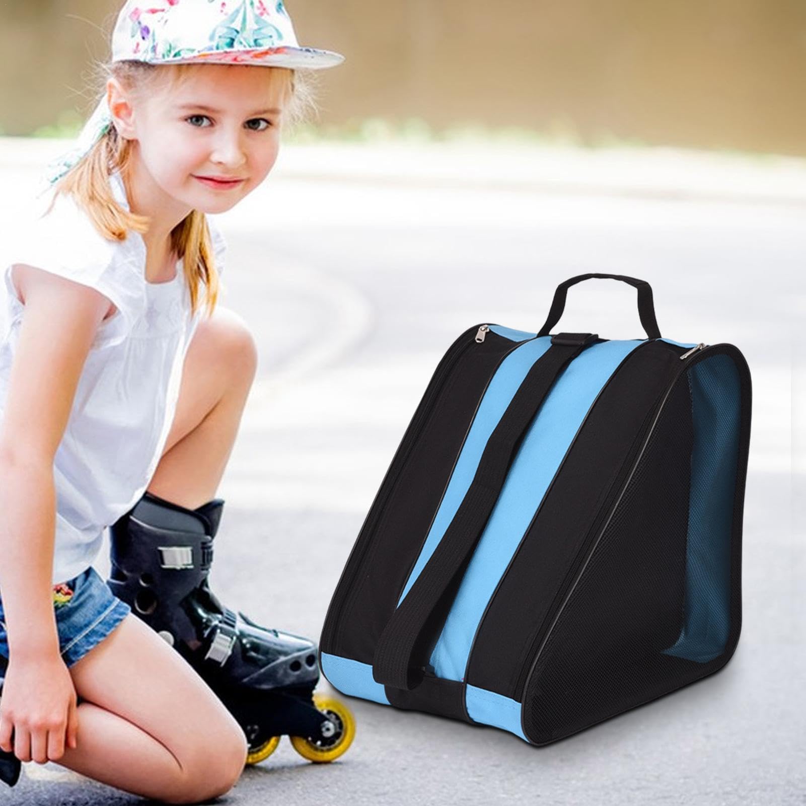 Borsa Per Pattini A Rotelle DAZZLEEX - Spaziosa, 3 Scomparti, Per Casco E Protezioni, Taglia Fino A 44