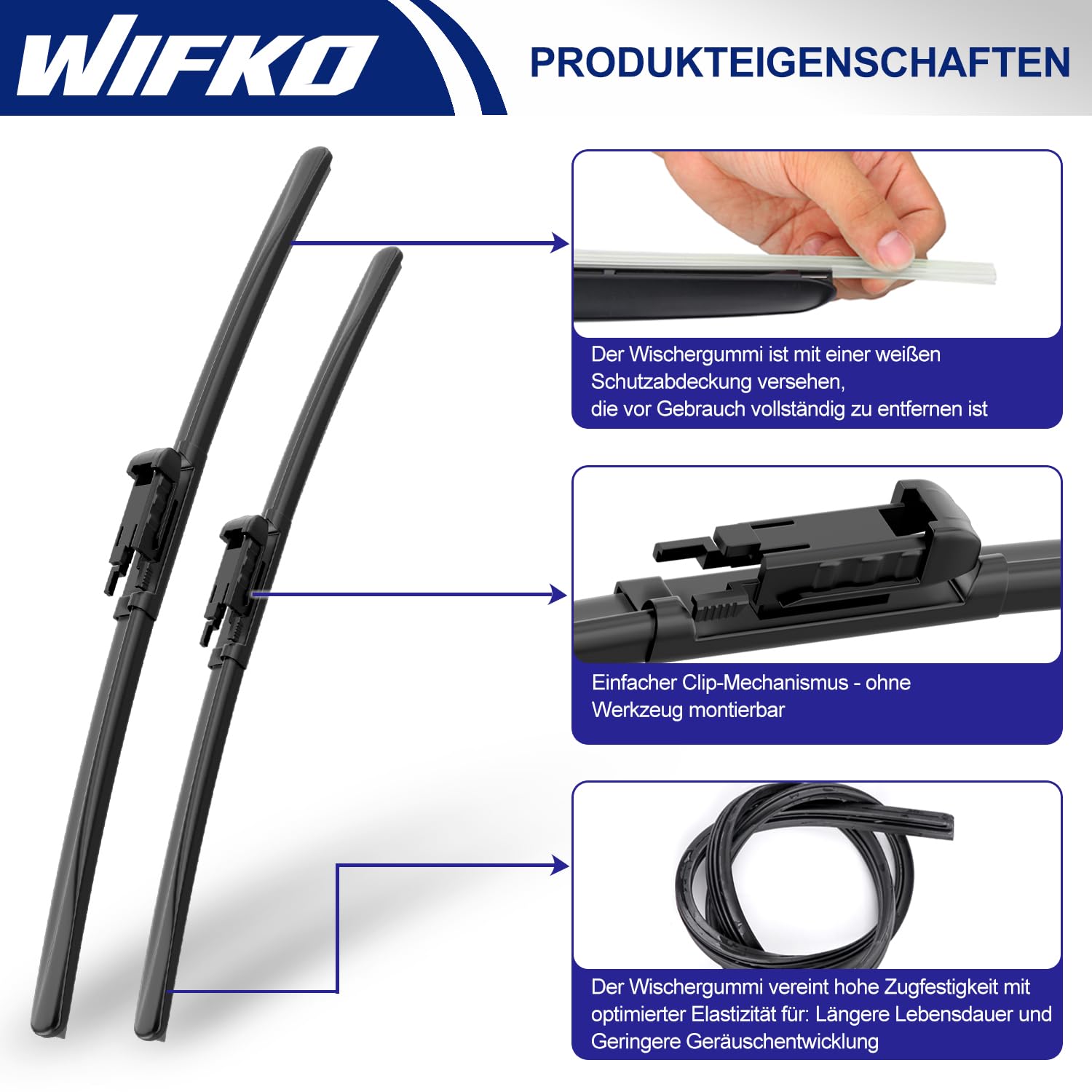Scheibenwischer Kompatibel für BMW 1 Series F20 F21 2012-2019, Wischerblätter Vorne + Hinten, Set Frontscheibenwischer und heckscheibenwischer, Set für Frontscheibe und Heckwischer