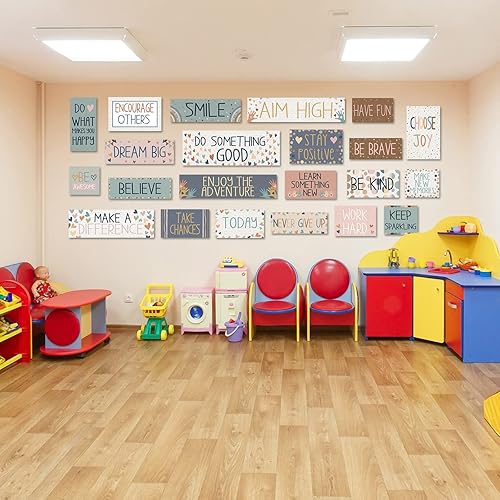 Miniatura 6 de Outus Juego de 22 letreros motivacionales de confeti para el aula, decoración de tablón de anuncios, para el regreso a la escuela, aula, guardería,