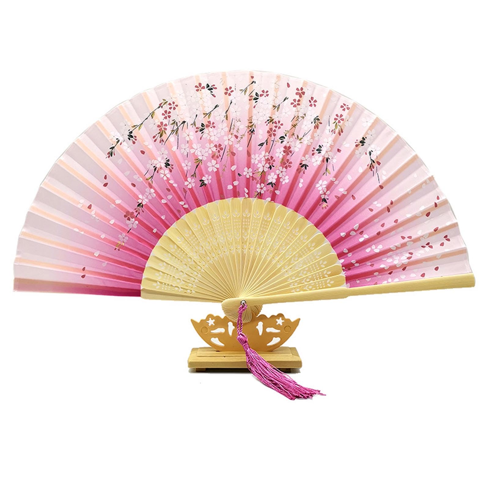 Ventaglio Giapponese Pieghevole, Ventagli Pieghevoli In Tessuto Di Seta, Ventaglio Pieghevole Con Motivo Squisito, Ventilatore Bidimensionale In Stile - Foto 13