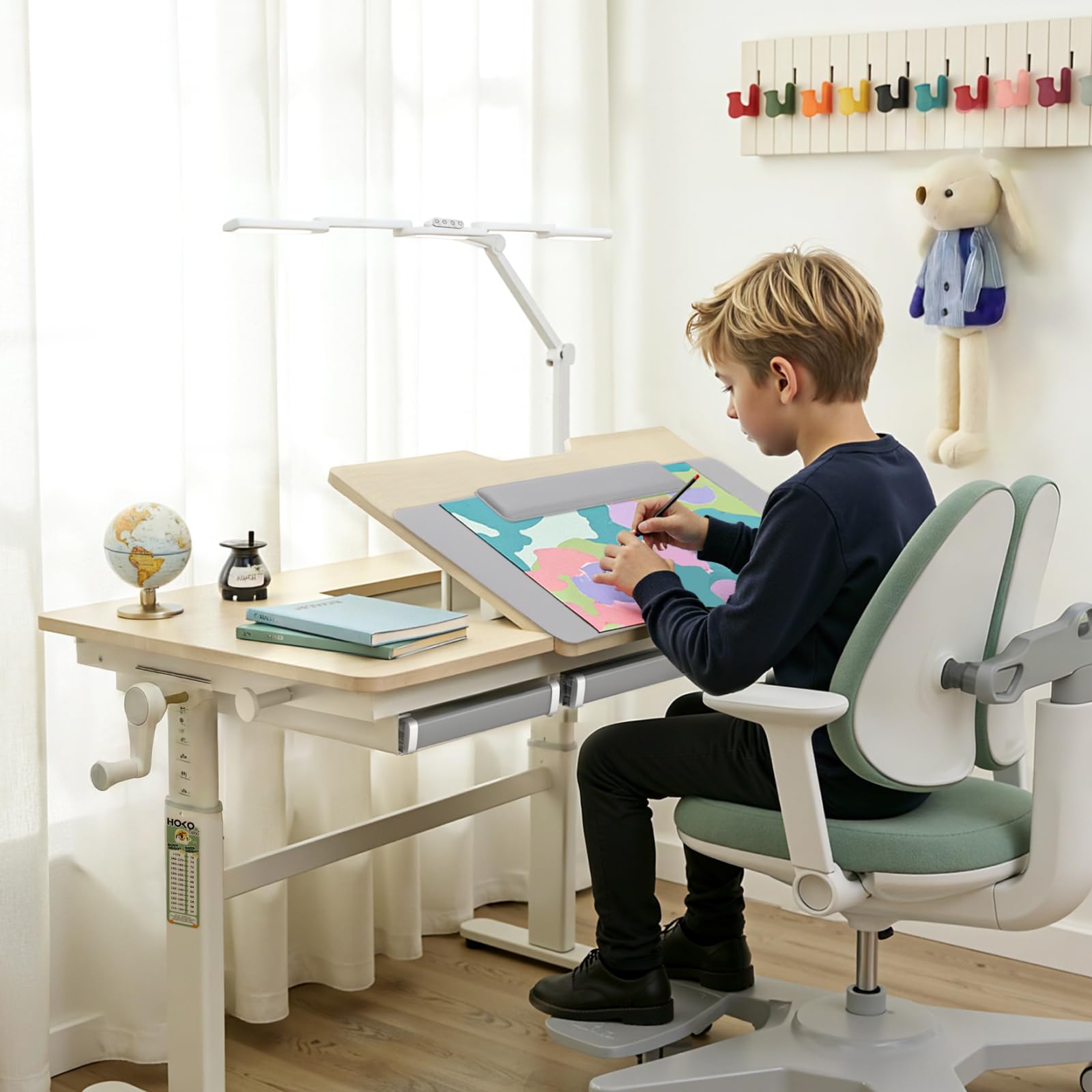 HOKO Sottomano da scrivania 80 x 30 cm con poggiapolso magnetico 37 x 9 cm, materiale PU Desk Mat, antiscivolo, idrorepellente, sottomano e tappetino per mouse per ufficio, home office e scuola