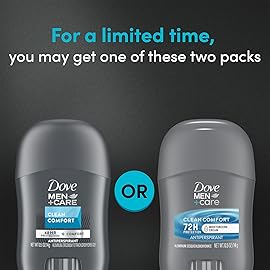 Dove Men+Care Clean Comfort Antiperspirant, 36-Pack -Mens Mini Deodorant, Travel Size, Bulk, 72H Protection, 0.5 Oz Ea