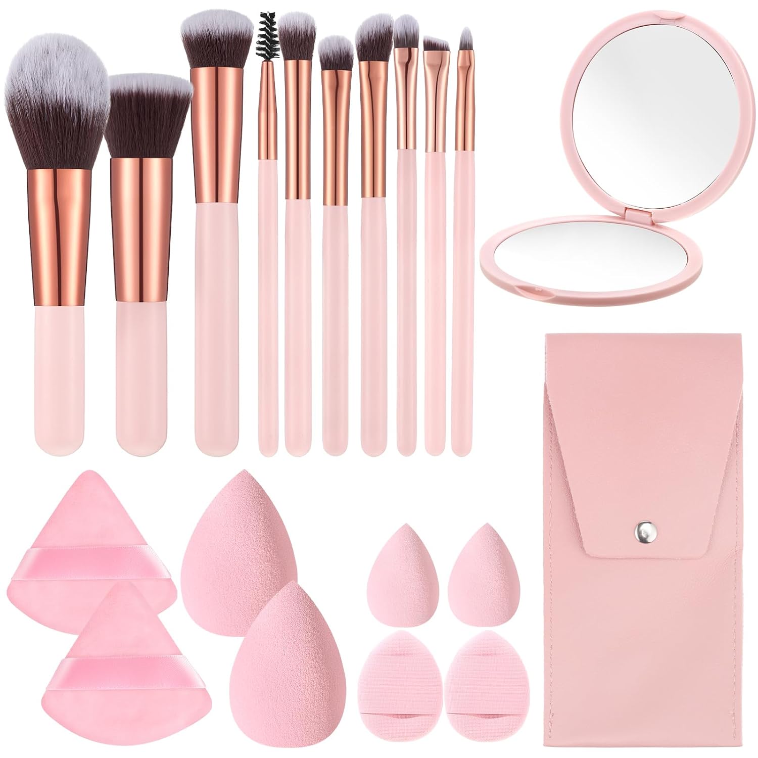 20PCS Travel Makeup Brush Set,10 Pcs Small Makeup Brushes...