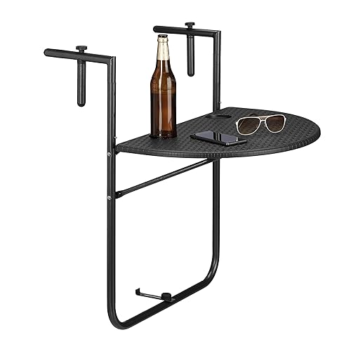 Relaxdays Table de balcon pliante pliable appoint table suspendue rabattable