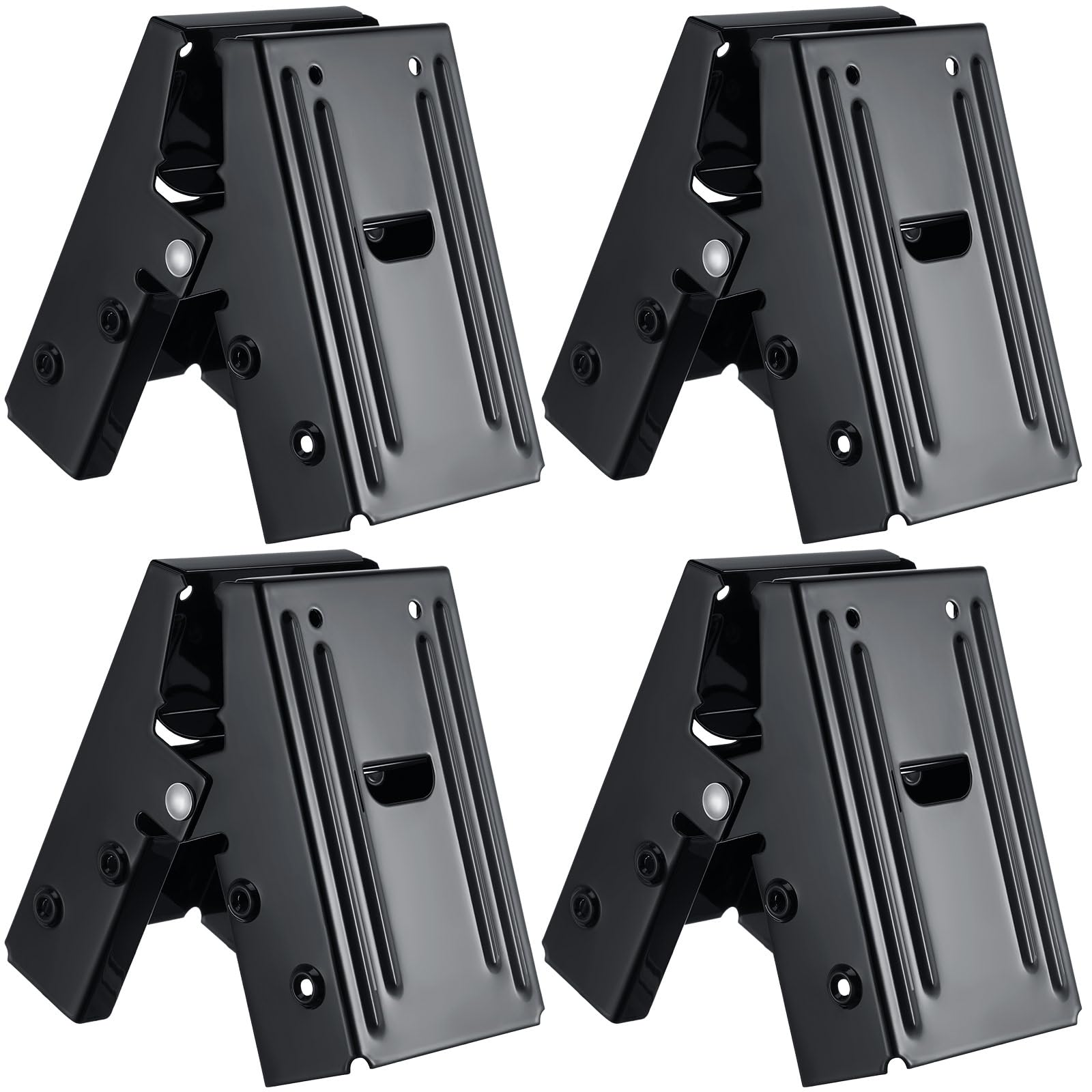 Gisafai 4 soportes de caballete de acero con capacidad de 100 kg (un par), soportes de metal para caballos de sierra fáciles de usar para almacenamiento compacto
