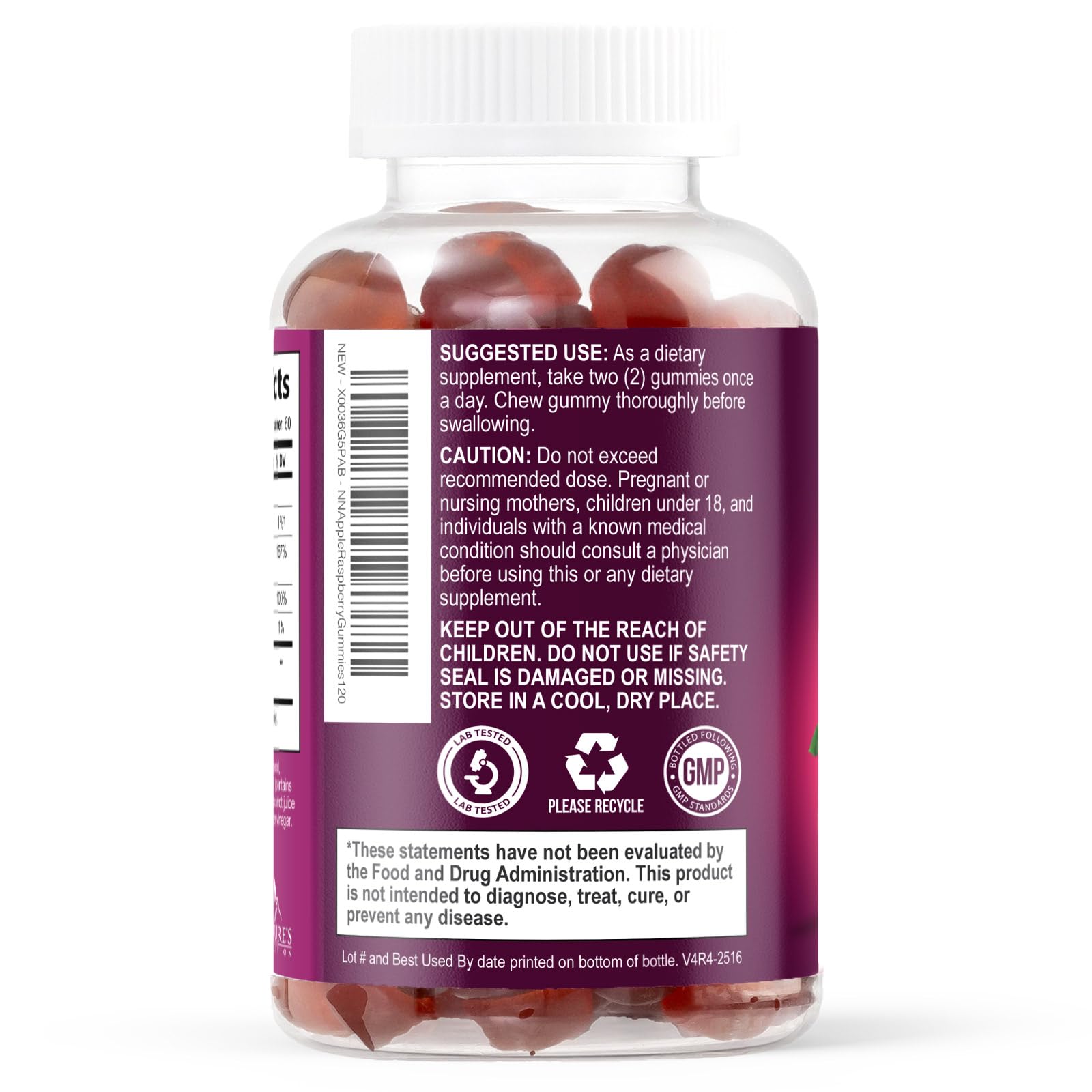 Apple Cider Vinegar Gummies 1000mg - Sugar Free Max Strength ACV Gummy Vitamins Supplement, Advanced Formula, Vitamin B12 Supports Metabolism & Energy - Keto Friendly, Vegan, Gluten Free - 120 Gummies — Amazon image 8