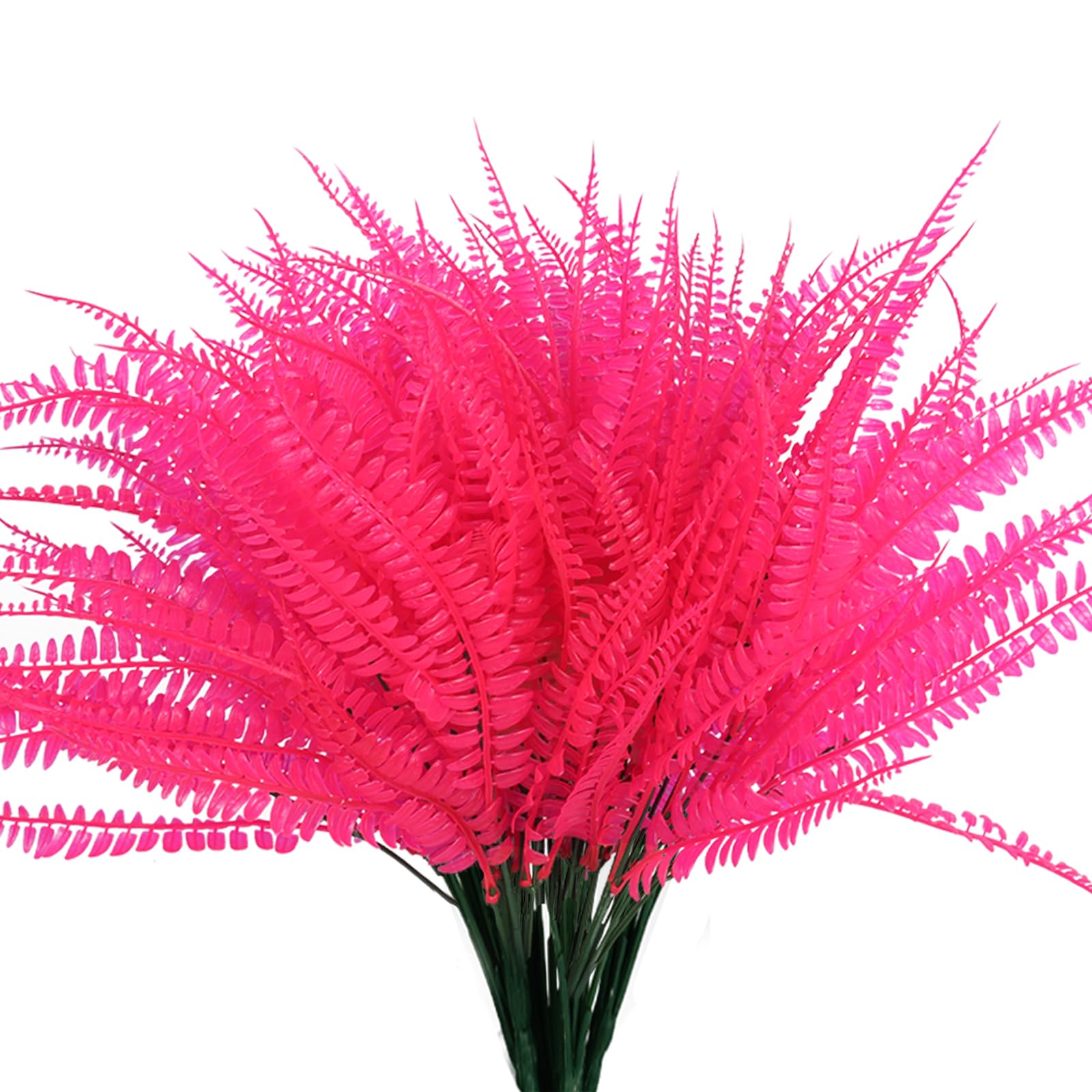 RECUTMS 6 Pcs Artificial Boston Fern Realistic Faux Plants Bushes UV Resistant Fake Greenery Shrubs for Indoor Outdoor Home Office Garden Wedding DIY