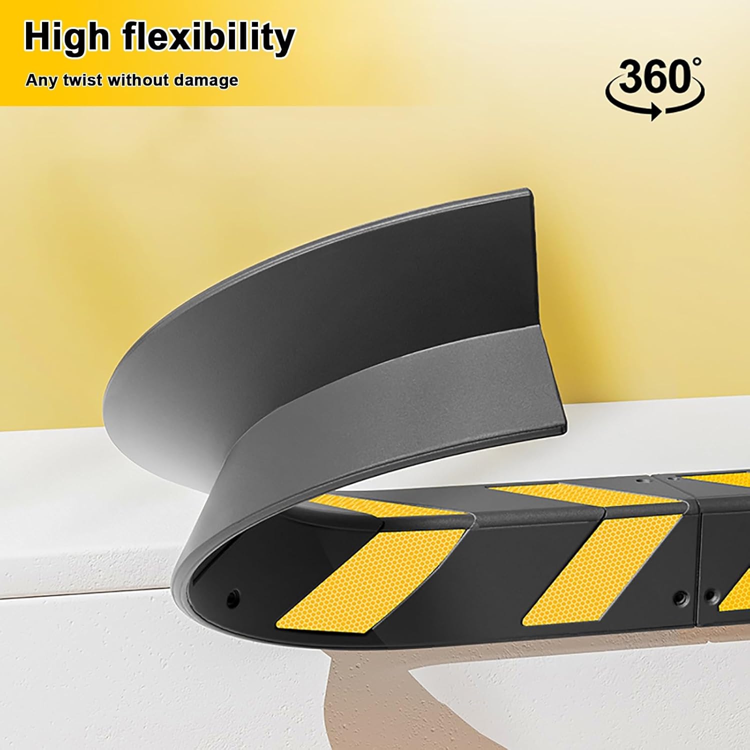 Rubber Garage Wall Protectors Durable Garage Car Door Protector Wall Bumper Guard High Visibility Reflective Type Prevent Accidental Scratches Warehouse Parking Garage(800X100X10mm)