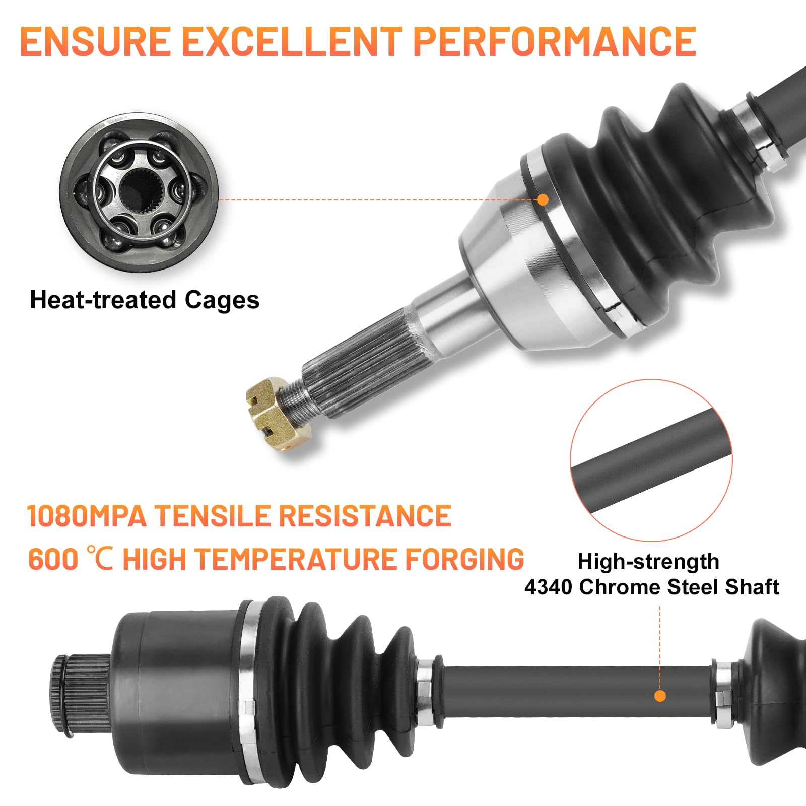 2003-2004 Polaris 4 pc Axles for Sportsman 600 700 EFI Front