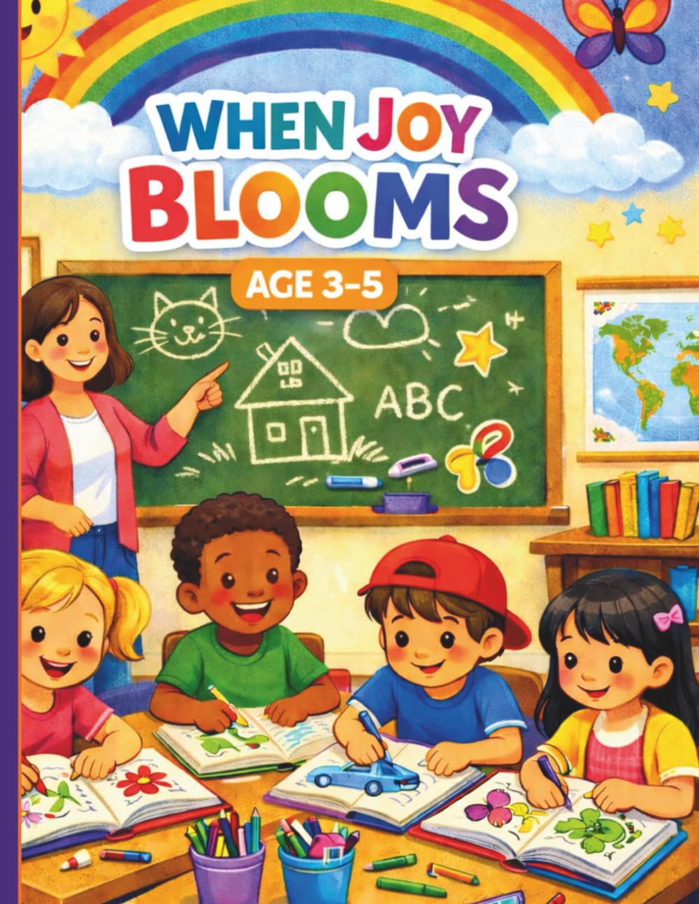 WHEN JOY BLOOMS: KIDS GENERAL LEARNING FUN, NUMBER TRACING AND COLORING ANIMALS