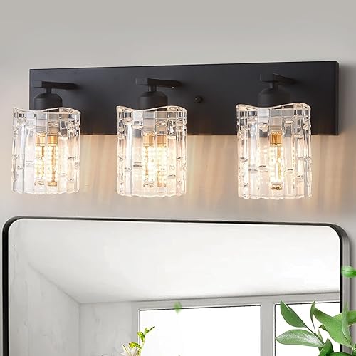 Miniatura 13 de 3 Luces de Tocador de Baño de Cristal Dorado Cepillado, Luz de Pared de Baño Moderna, Lámparas de Cristal Sobre Espejo para Sala de Estar, Sombra
