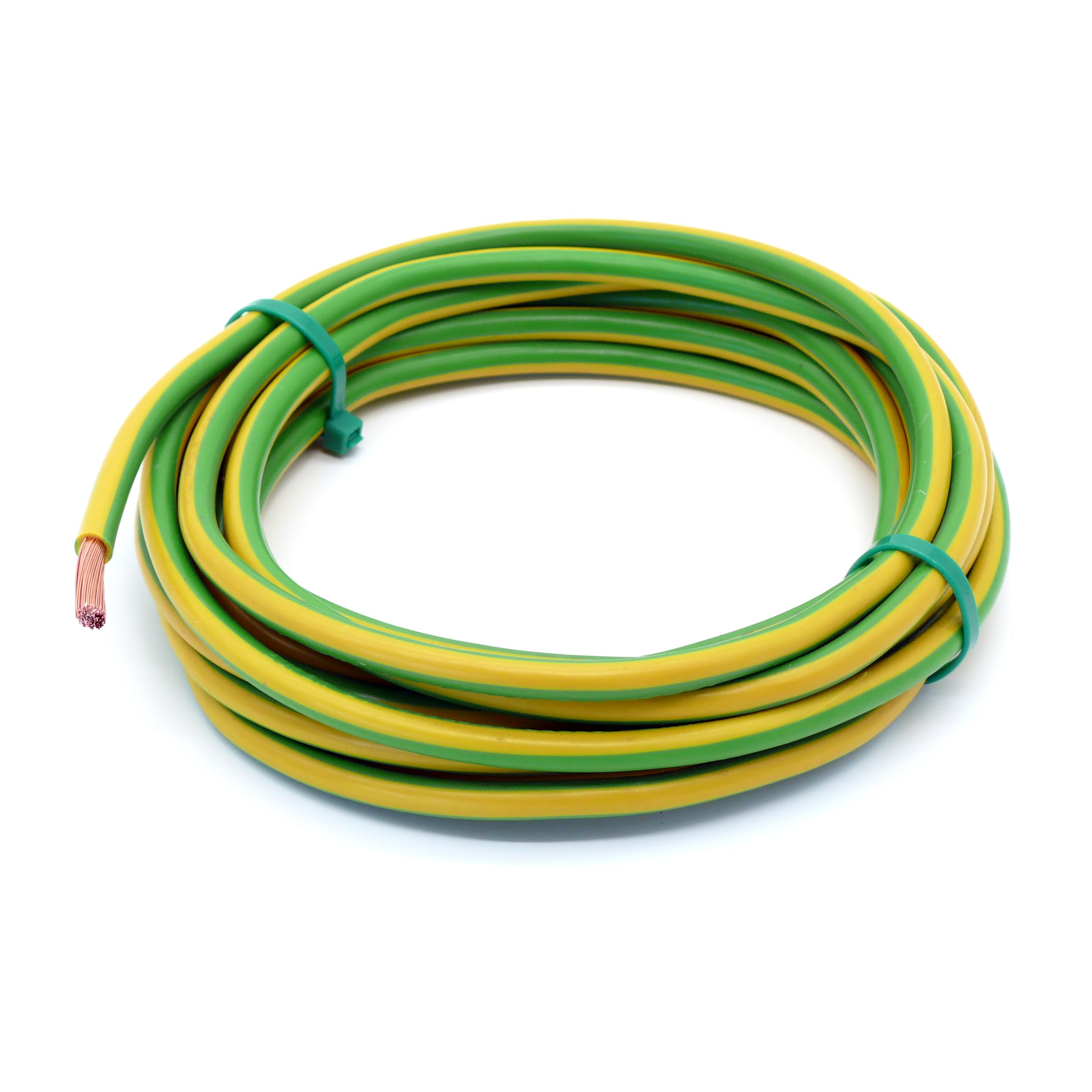 Event-Kabel&more-Set Erdungskabel 16mm² - Grün/Gelb - H07V-K - Erdungsleitung Aderleitung feindrähtig flexibel (5-100m) inkl. 5 Aderendhülsen (10 Meter)