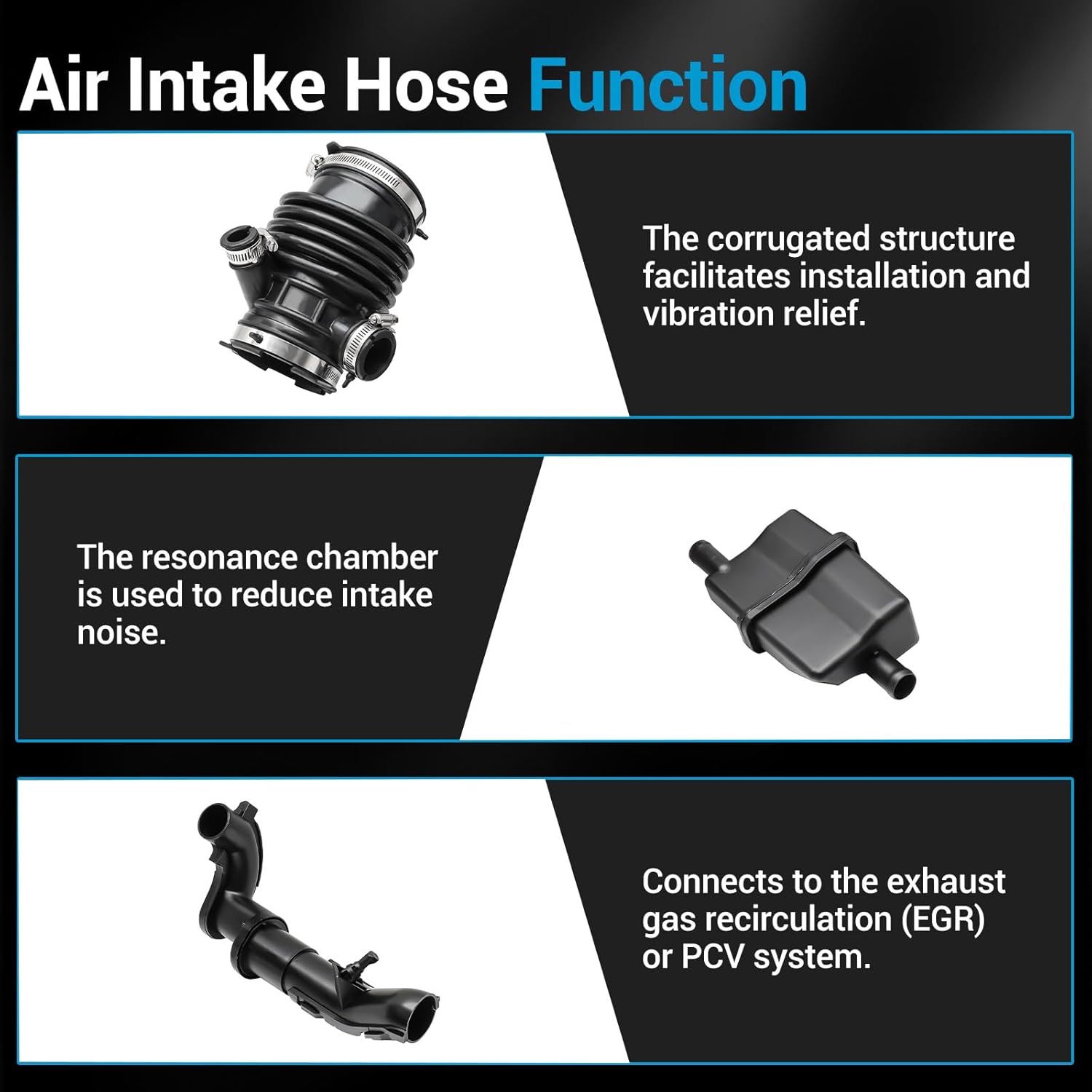 Engine Air Intake Hose Compatible with 2009-2015 Nissan Maxima 3.5L V6 Replaces 16576-9N00C, 16576-9N00D, 16576-9N00E 696-169