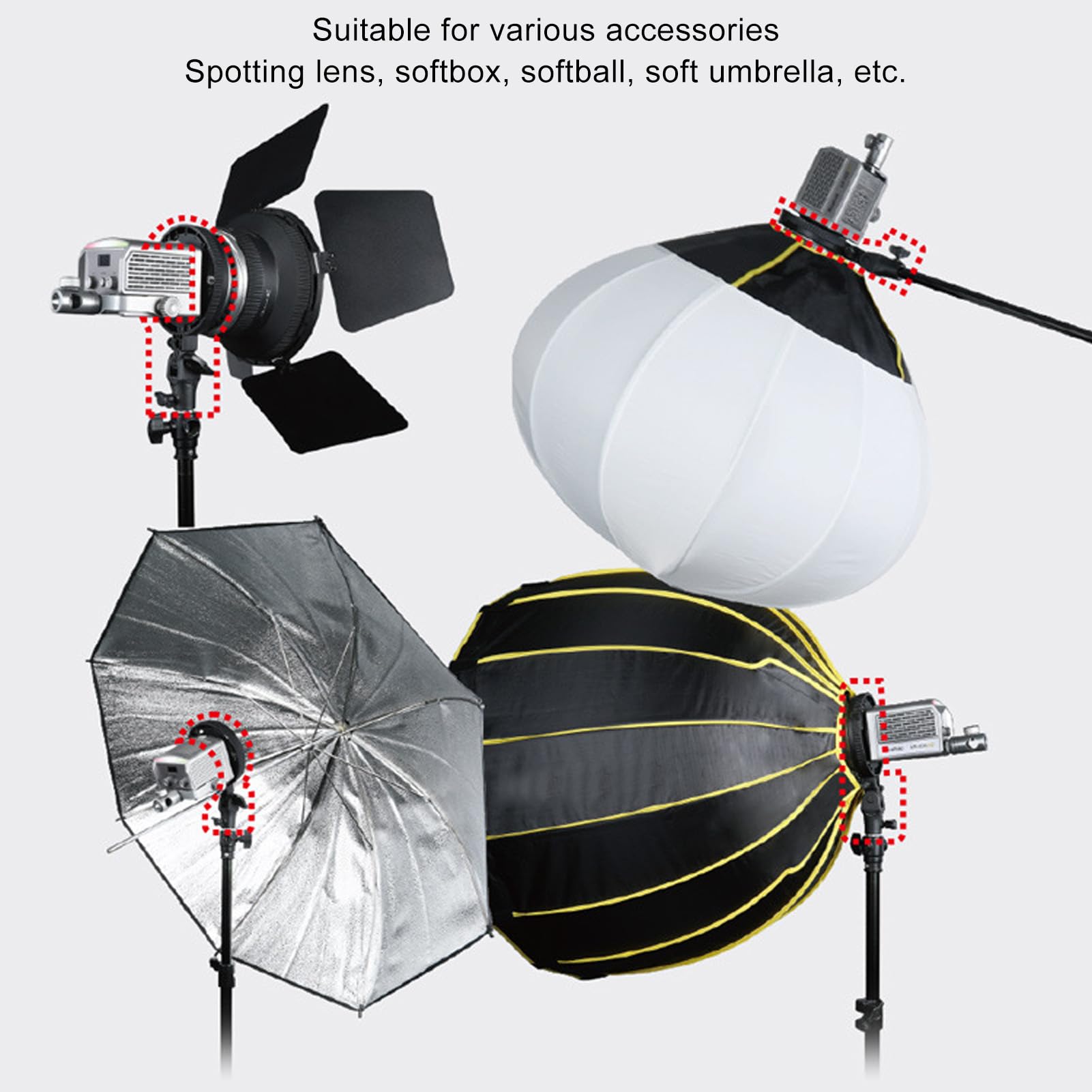 Adattatore Per Montaggio Bowens Mini A Standard Con Inclinazione 180° – Per LED, Softbox E Ombrelli, In Alluminio