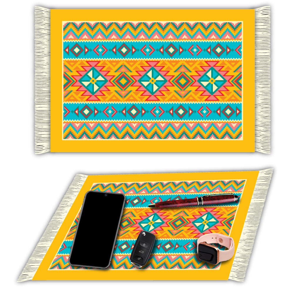 Nourish Mini Carpet Mat, 7x10 Inches, Yellow Aztec (B08TTWC12D) Amazon Price History, Amazon Price Tracker
