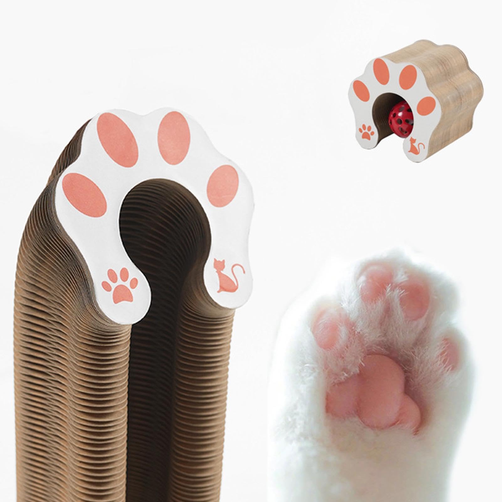 Griffoir En Carton Ondulé Multifonction Avec Balle Et Clochette