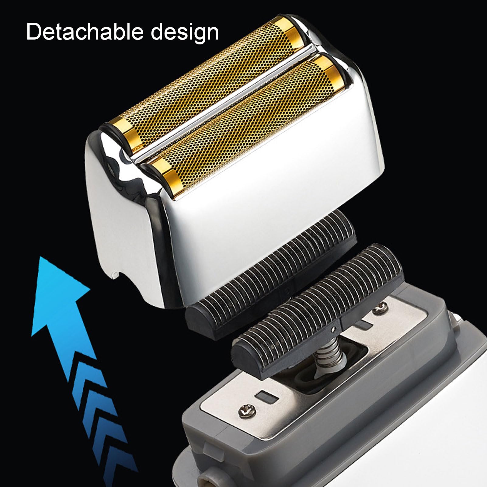 Rasoir électrique pour Hommes, Outil de Coupe de Cheveux de Barbe de Rasoir D'aluminium Rechargeable de Filet de Coupe Double