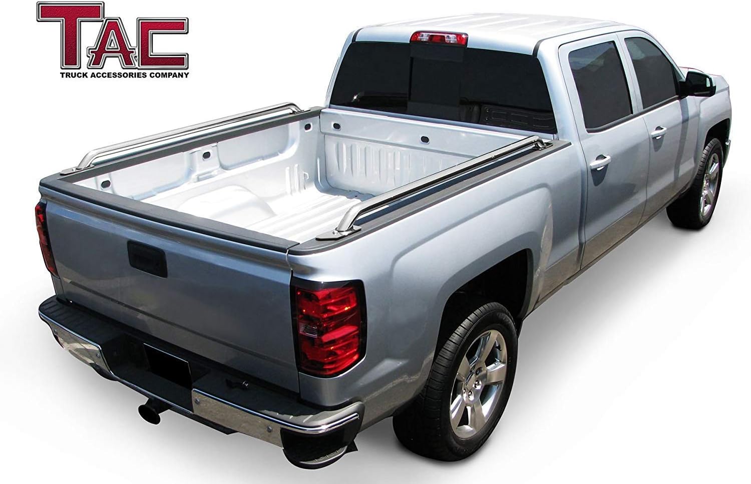 TAC Bed Rails Compatible with 1999-2016 Ford F250/F350/F450/550 Super Duty 6.5' Standard Bed 304 Stainless Steel Truck Side Rails -1 Pair