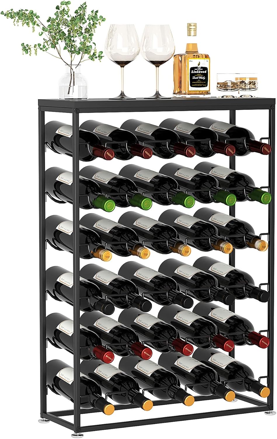 C&AHOME Wine Rack 30 Bottles with Table Top, Wine Racks