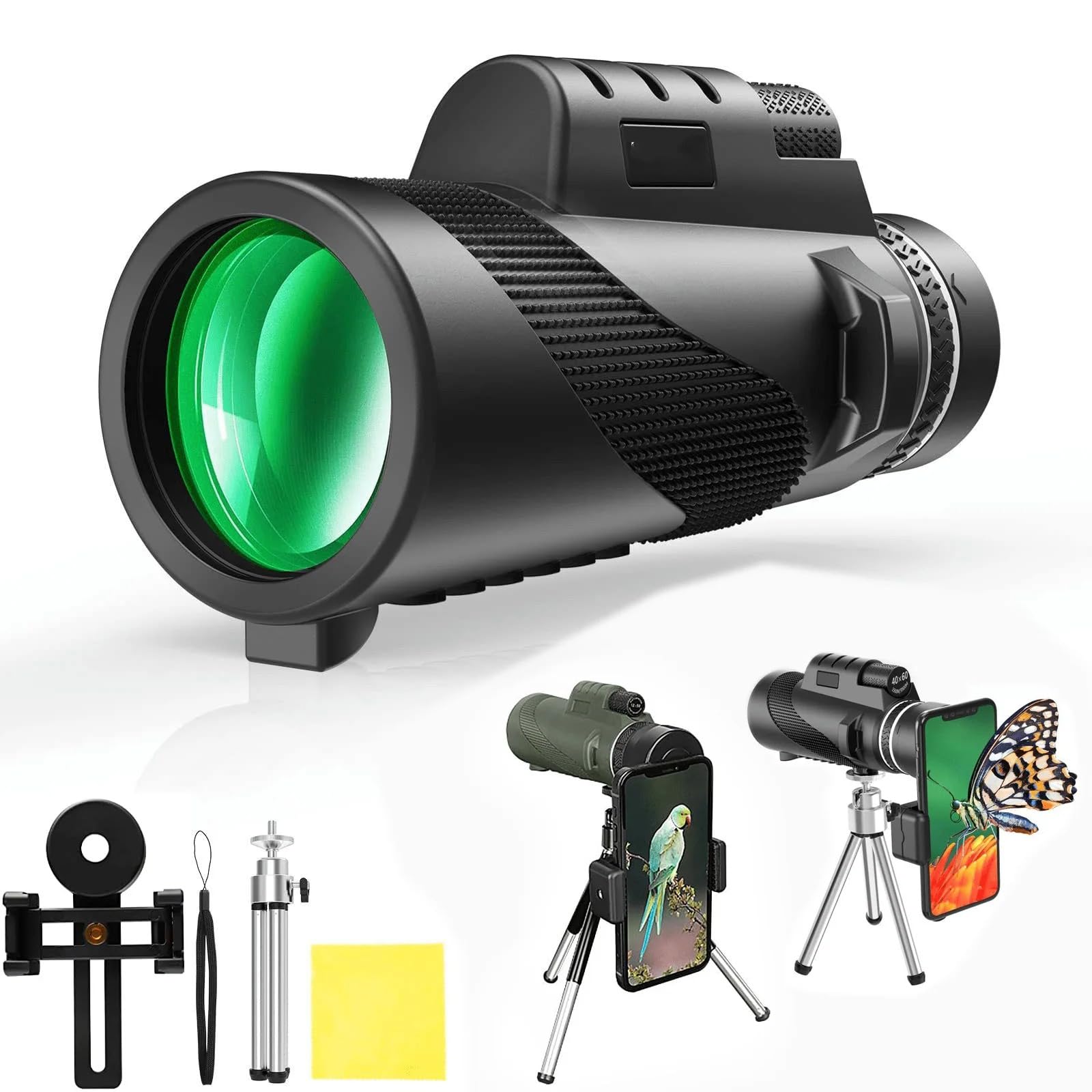 Telescopios de Caza para adultosPortátil 40x60 HD Monocular Profesional Telescopio Óptico de Caza Nocturna Telescopio de Visión Amplia