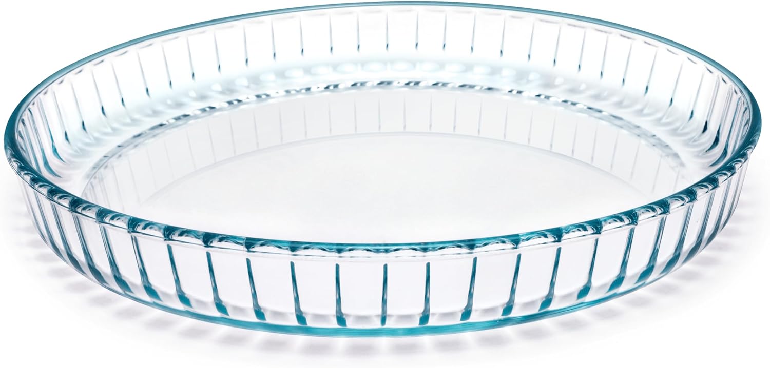 Pie Plate 10.5 Inch, Oven Glass Pie Pan for Baking Pie Crust, Pie Dish with Rippled Edge, Clear and Durable Baking Pan