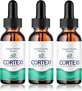 Cortexi Drops - for Ear Health,Healthy Eardrum,Hearing Support,Promotes Auditory Clarity,Supports Healthy Hearing, & 20/20 Hearing - Cortexi Hearing Support Supplement (3pcs)