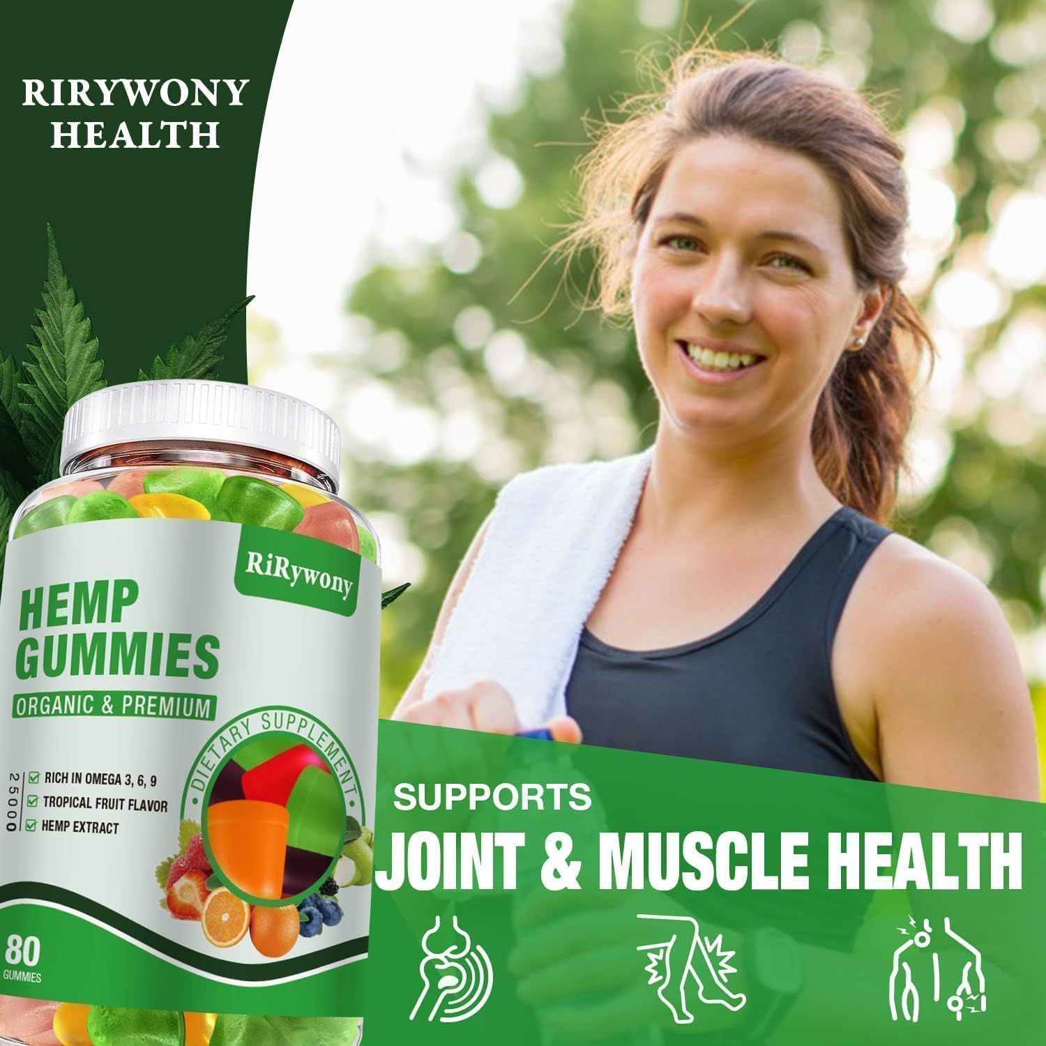 2 Packs Hemp Gummies for Sleep, Pain, Anxiety Relaxation and Peace, High Potency Edible Gummies Extra Strength Organic Hemp Oil Extract Vegan Bear Gummy - 160 Counts Candy