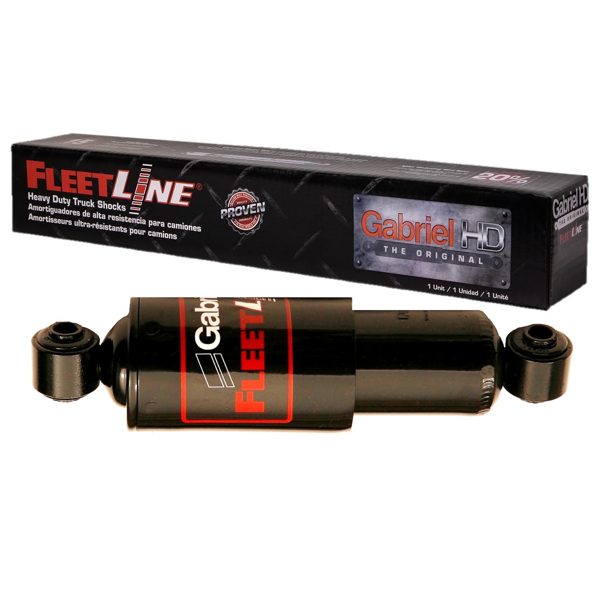 Gabriel 83158 FleetLine HD Truck Rear Shocks Fits Motor Coach Industries, Steering - Tag Axle; OEM# 12L4170, 12L-4-170, 654789