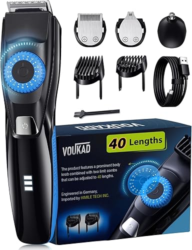 40 Precisions - Recortadora eléctrica de barba para hombres, recortadora de aseo para barba, bigote, cara y oídos, multiseries, impermeable, carga