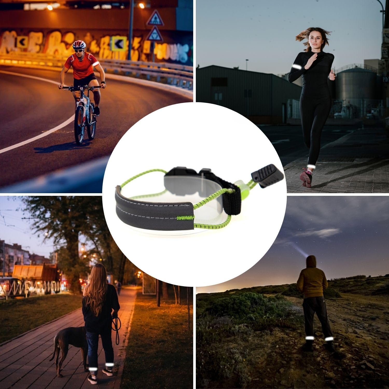 Fascia Riflettente per Pantaloni da Ciclista, Fermaglio Elastico per Fissare Le Gambe dei Pantaloni in Bici, Fascia Comoda per Uso Quotidiano e all’Aperto, Set da 2