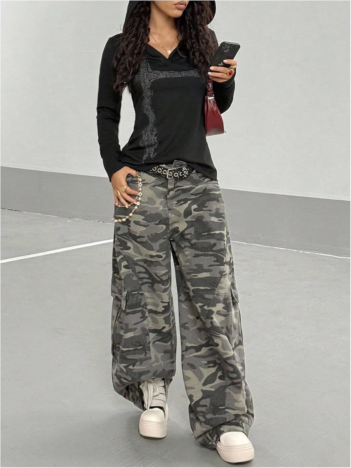 SOLY HUX Women's Graphic Hoodies Y2k Gothic Drawstring Long Sleeve Hooded Sweatshirt Pullover Tops Streetwear - Image 5