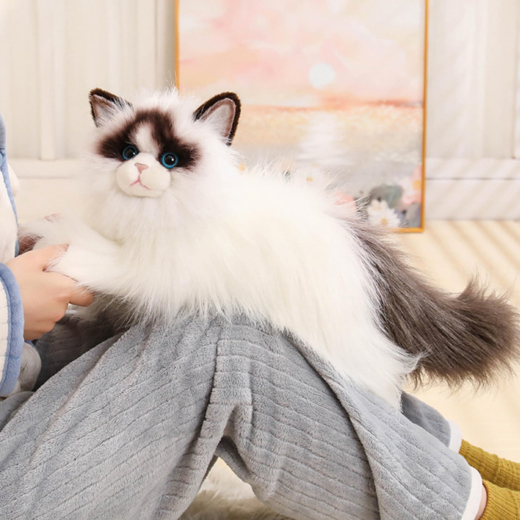 Animal de Peluche de Gato Realista de 19, 7 Pulgadas, Peluche de Gato de Suave y Esponjoso para niños, niñas y niños, Realista
