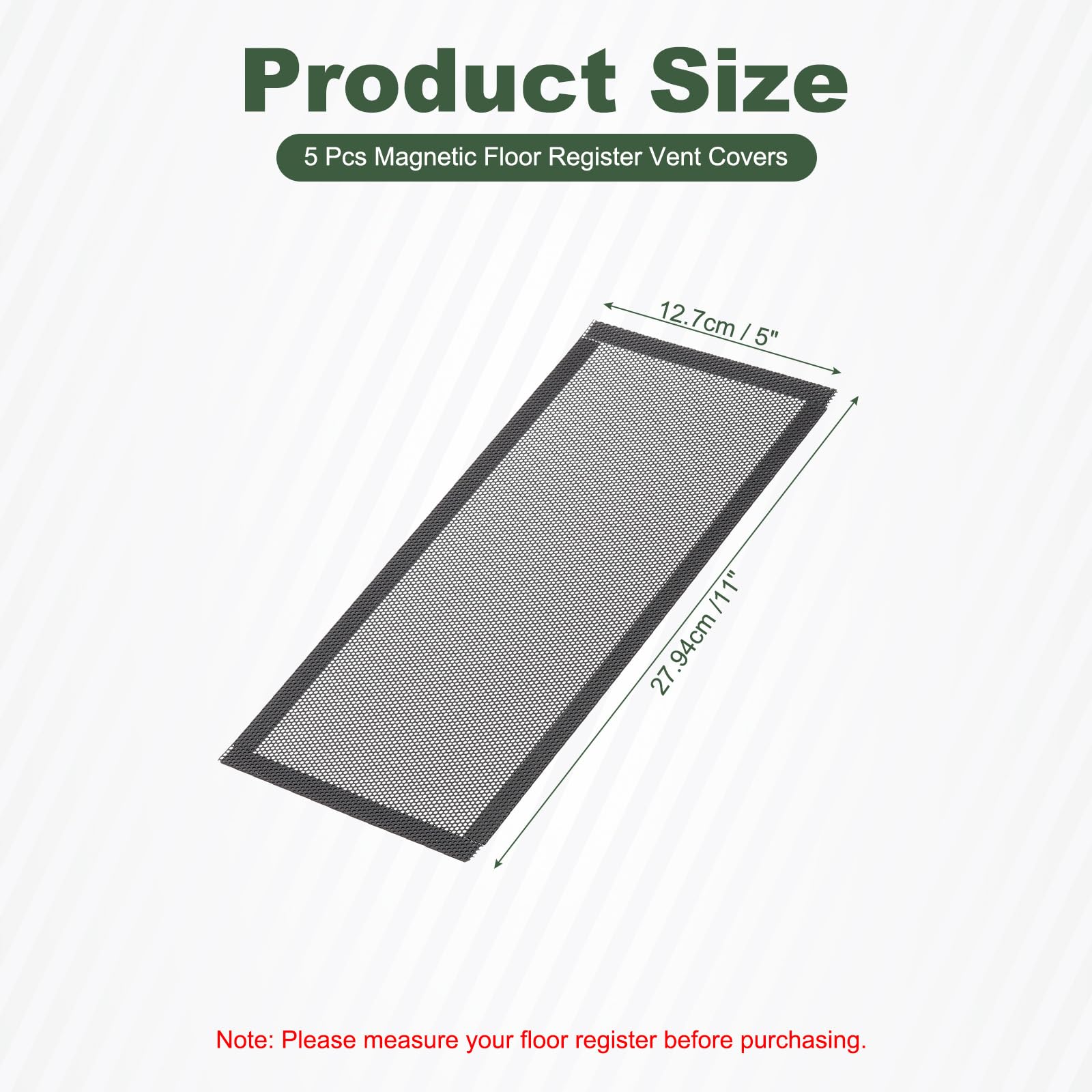 YOKIVE 5 Pcs Magnetic Floor Vent Covers, Floor Register Cover PVC Mesh Air Vent Screen Filters, Great for Home Floor Wall - Image 2