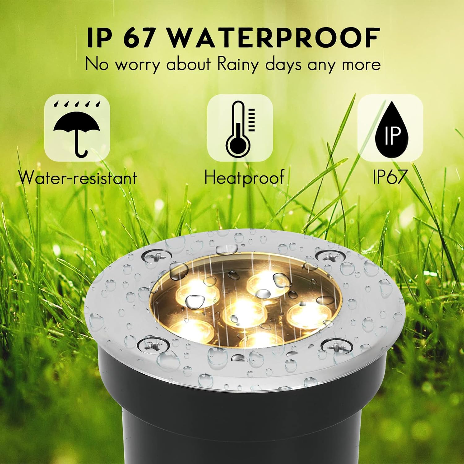 In-ground Lights Landscape Light 4 Pack 6w 12v Low Voltage LED Well Light Waterproof IP67 Pathway Lights Outdoor spotlights Trees Flags for Garden,Yard,Tree