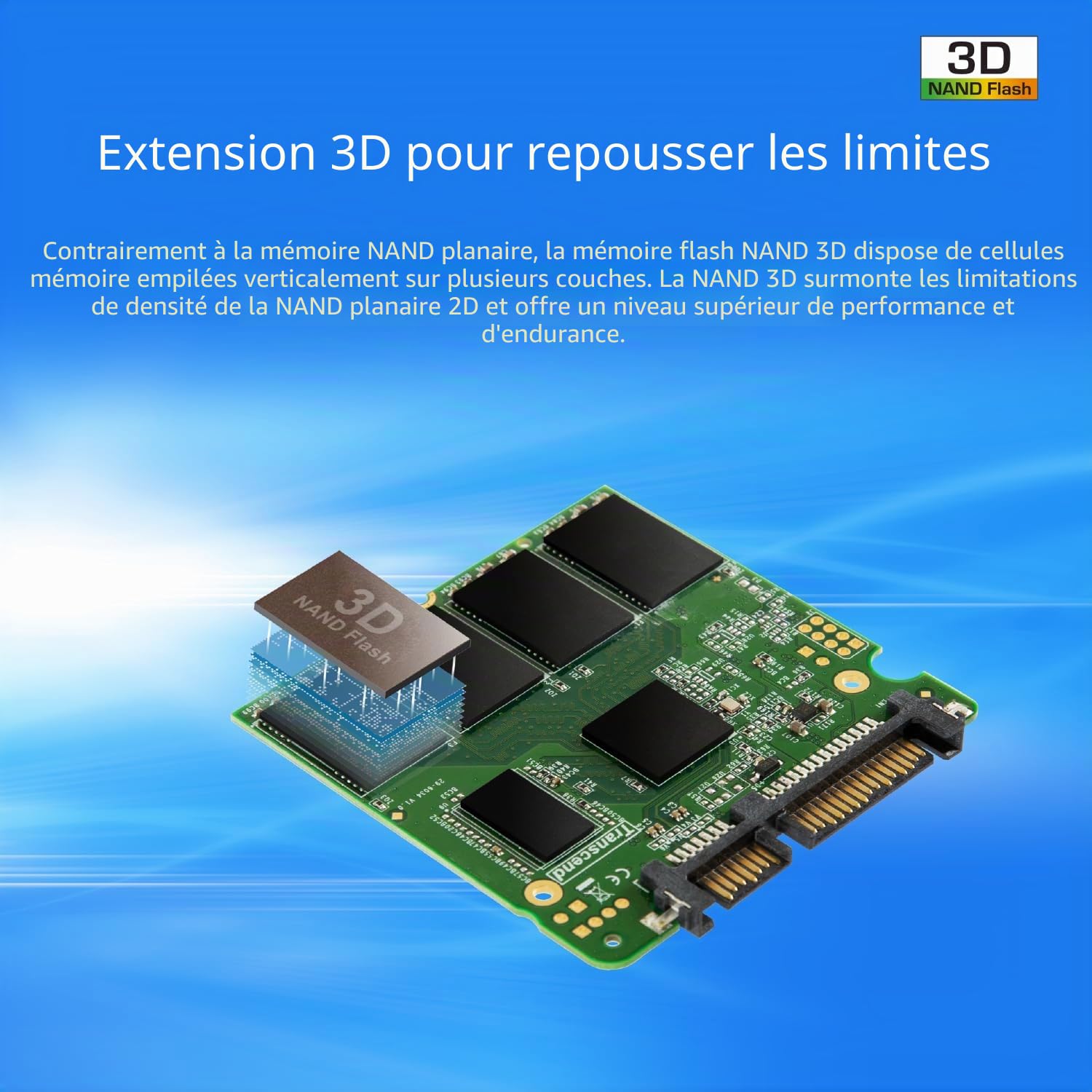 Transcend SSD230S SSD Interne 128GB 2,5" SATA III 6 Go/s 3D TLC NAND avec Cache DRAM - TS128GSSD230S