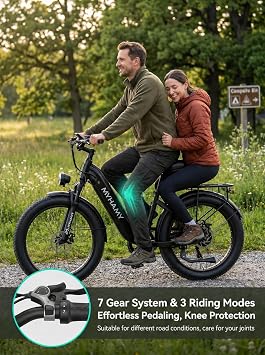 35MPH 2000W Electric Bike 24 Fat Tire for Adults Teens - 48V 18Ah (130KM Max), All-Terrain Ebike 11 Comfort Seat - Conquer Snow Sand & Trails UL 2849 certified Step-Thru Front Suspension USB-C