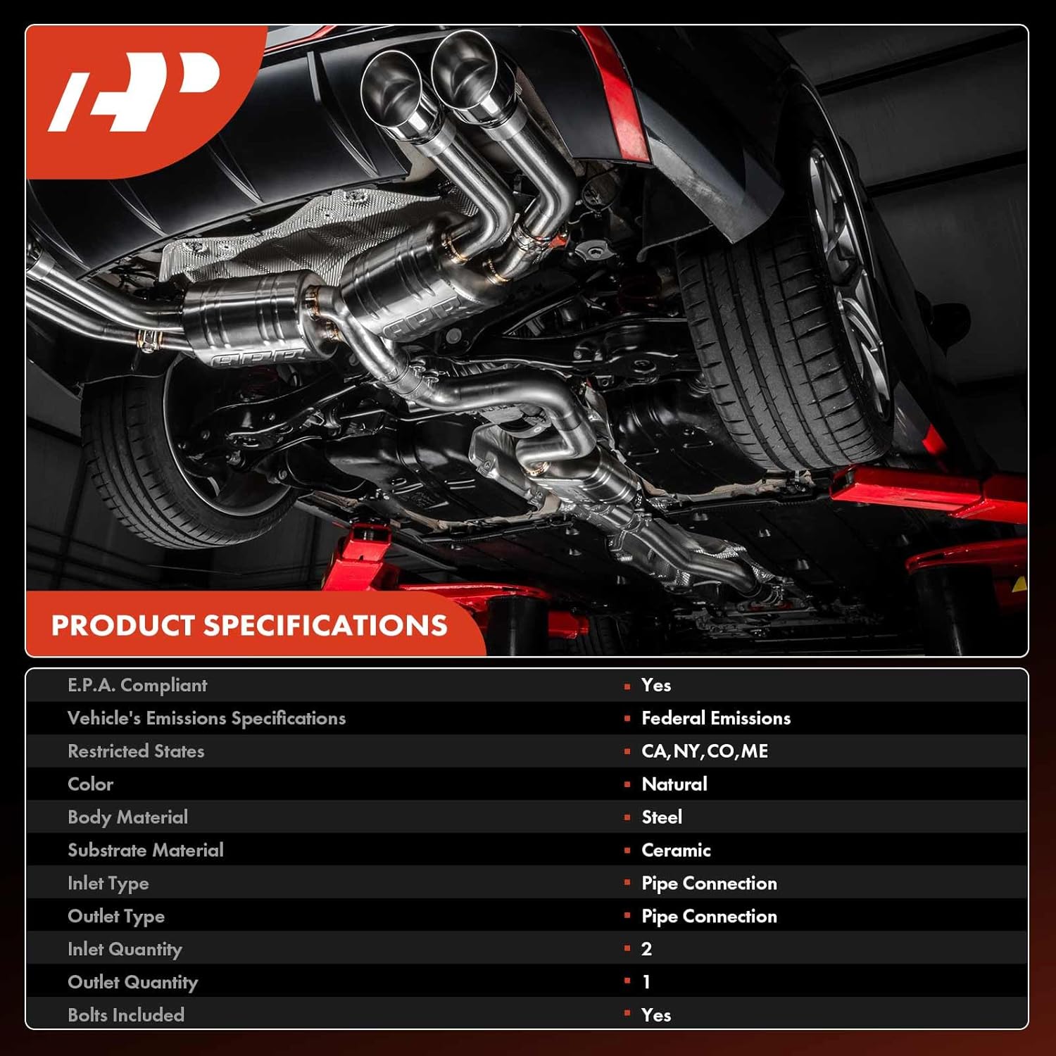 A-Premium Catalytic Converter Kit Direct-Fit Compatible with Dodge Ram 1500 2006-2007 5.7L, Ram 2500 2004-2006 5.7L, Ram 3500 2004-2007 5.7L, EPA Compliant