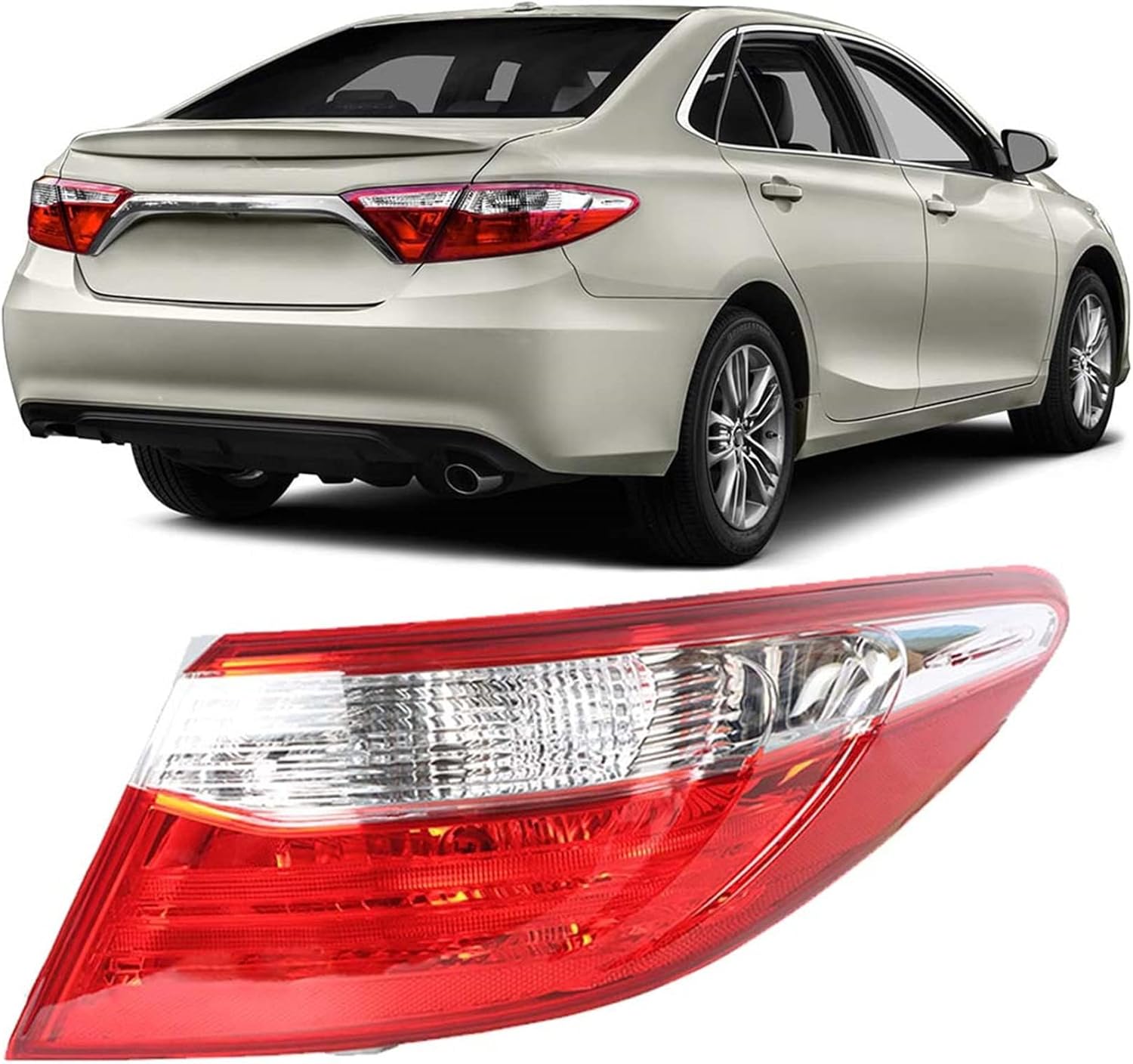 labwork 1-Pack Right Passenger Side Tail Light Replacement for Toyota Camry 2015 2016 2017 Outer Rear Brake Lamp Assembly TO2805121 8155006640