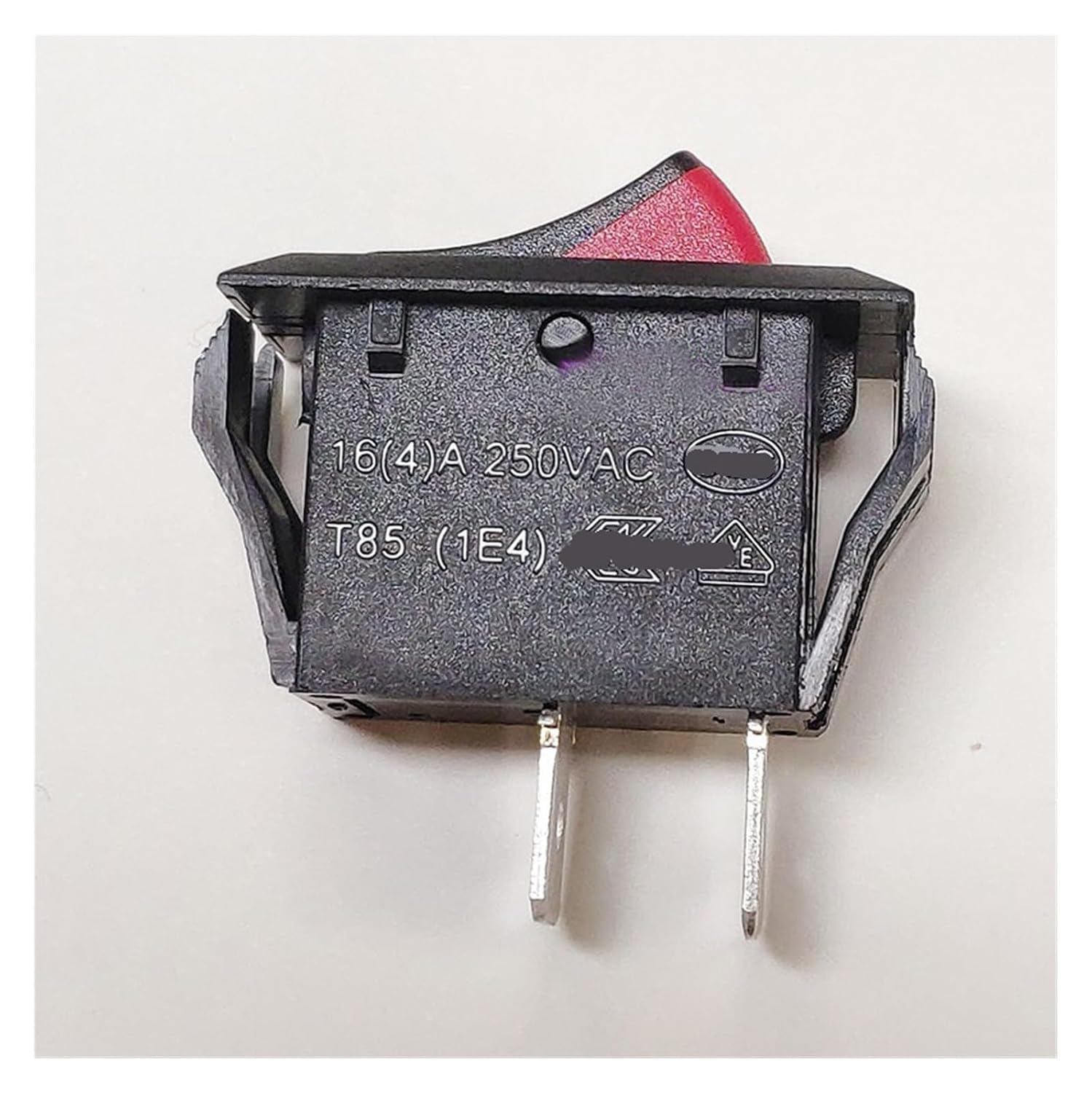 16A 250V V-Type Switch, 2-pin with Two-Color Rocker Switch R-2-110-D2N-BBR(1PCS)